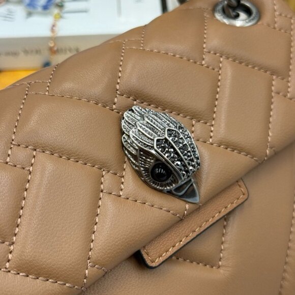 🆕 KURT GEIGER LONDON 🧿 NWOT Leather Mini Kensington Bag, Camel - Picture 8 of 16